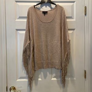 Lane Bryant Sweater with side fringe, size 14/16 W, Tan
